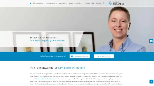 Website Screenshot: Fachanwältin für Familienrecht Simone Huckert - Ihre Fachanwältin für Familienrecht in Köln - Simone Huckert - Date: 2023-06-20 10:42:08