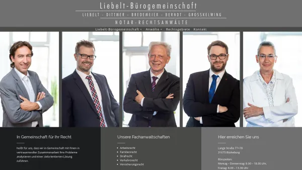 Website Screenshot: Liebelt, Vogt, Theiß, Ulbrich & Großkelwing Notar - Liebelt Bürogemeinschaft - Kanzlei Liebelt Bürogemeinschaft in Bückeburg - Notar, Rechtsanwälte - Date: 2023-06-20 10:38:13