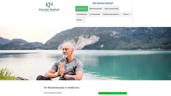 Website Screenshot: Kanzlei Niehof Ihr Rentenberater - Unabhängiger Rentenberater in Heilbronn ⮞Kanzlei Niehof - Date: 2023-06-20 10:38:13