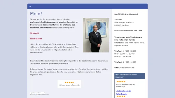 Website Screenshot: SALEWSKY Anwaltskanzlei - SALEWSKY Anwaltskanzlei - Date: 2023-06-20 10:38:13