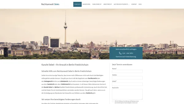 Website Screenshot: RA Rainer Sebel - Ihr Anwalt in Berlin Friedrichshain | Kanzlei Sebel - Date: 2023-06-20 10:38:13