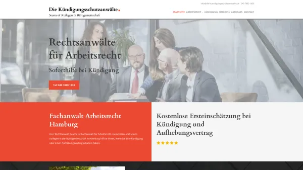 Website Screenshot: Anwalt für Arbeitsrecht und Kündigungsschutz Hamburg Kanzlei Seume - Rechtsanwälte für Arbeitsrecht - Anwalt für Arbeitsrecht Hamburg - Date: 2023-06-20 10:38:13