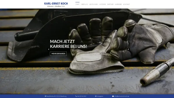 Website Screenshot: Karl-Ernst Koch Schlosserei + Metallbau GmbH - Karl-Ernst Koch - Schlosserei & Metallbau in Hamburg - Date: 2023-06-20 10:38:13