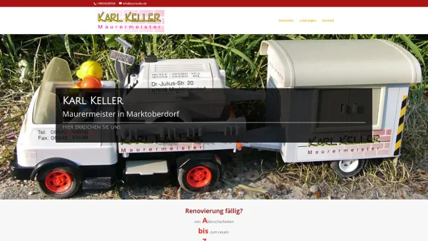 Website Screenshot: Karl Keller Maurermeister - Karl Keller Maurermeister in Marktoberdorf - Date: 2023-06-20 10:38:13