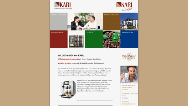 Website Screenshot: Albert Karl oHG Niederlassung Erfurt Kaffee Maschinen Service - Albert Karl oHG - Date: 2023-06-20 10:38:13