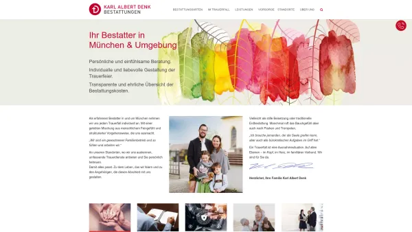 Website Screenshot: Bestattungen Karl Albert Denk GmbH & Co. KG - Bestatter in München Karl Albert Denk | Bestattungen in München - Date: 2023-06-20 10:38:13