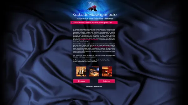 Website Screenshot: Kaskade Massagestudio - Kaskade Erotik Massagen in Frankfurt | Willkommen - Date: 2023-06-20 10:38:13