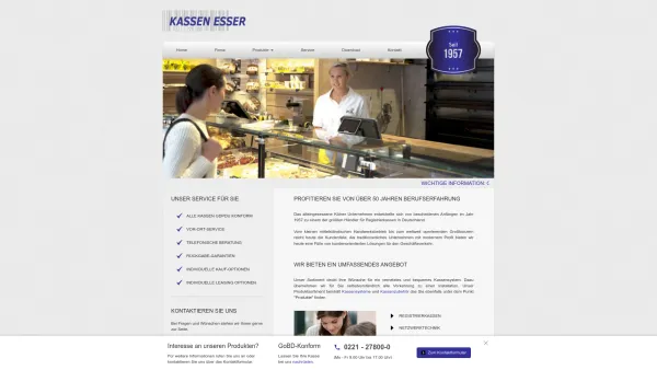 Website Screenshot: Kassen Esser Inh. E.Mateescu Registrierkassen, Waagen, Geldzähl u. Prüfgeräte, Zubehör - Kassen Esser - Date: 2023-06-20 10:38:13