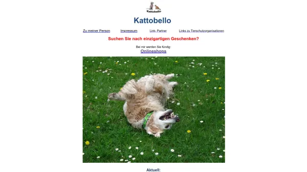 Website Screenshot: Kattobello Tierpsychologe für Hund und Katze, Hundeschule, Tierfotografie, Posterladen, Blumenposterladen - Date: 2023-06-20 10:38:13