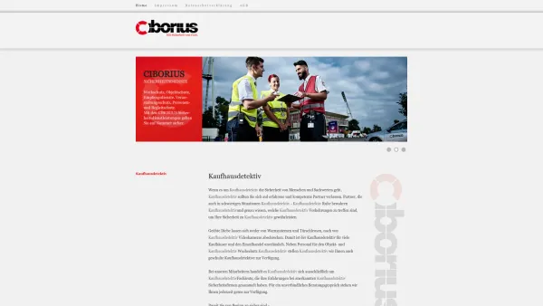 Website Screenshot: KaufhausDetektiv24 - Kaufhausdetektiv - CIBORIUS Sicherheits- und Servicedienstleistungen GmbH - Date: 2023-06-20 10:38:13
