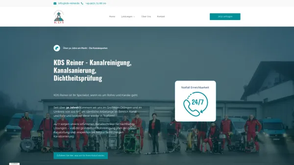 Website Screenshot: KDS R. Reiner GmbH -  Team mit Erfahrung - Kanalreinigung, Kanalsanierung, Dichtheitsprüfung Dillingen - Date: 2023-06-20 10:38:13