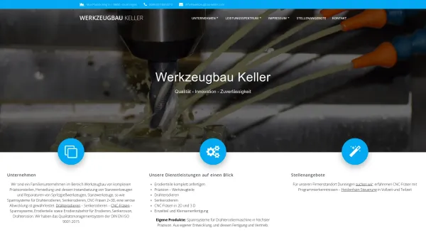 Website Screenshot: Herbert Keller Werkzeugbau - Drahterodieren - Senkerodieren - CNC Fräsen - Spannsysteme - Date: 2023-06-20 10:38:16