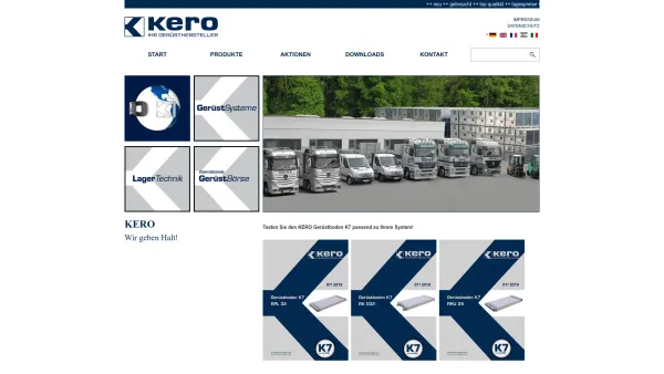 Website Screenshot: K E R O GmbH + Co. KG - KERO.de · Ihr Profi für Gerüstsysteme & Lagertechnik · An- & Verkauf von Gerüsten - Date: 2023-06-20 10:38:16