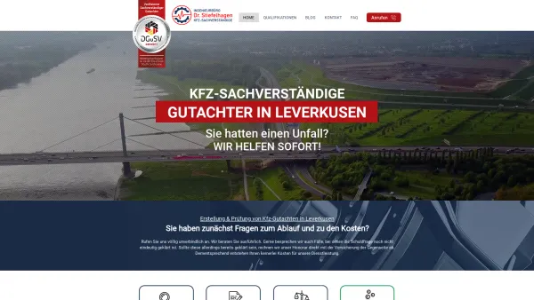 Website Screenshot: Ingenieurbüro Dr. Stiefelhagen - Kfz Gutachter Leverkusen - Jetzt anrufen! - Unfallgutachten - Date: 2023-06-20 10:42:08