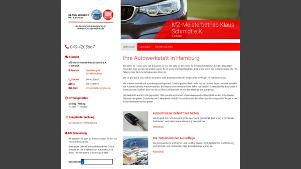Website Screenshot: Kfz-Meisterbetrieb Klaus Schmidt - Autowerkstatt Hamburg | KfZ-Meisterbetrieb Klaus Schmidt Inh. T.Schmidt - Date: 2023-06-20 10:38:16