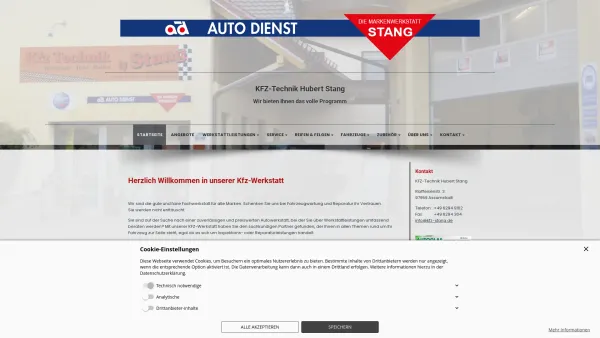 Website Screenshot: Hubert Stang KFZ-Teile & Reifen - KFZ-Technik Hubert Stang - Autoreparatur und Inspektion - Startseite - Date: 2023-06-20 10:38:16
