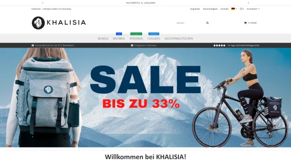 Website Screenshot: KHALISIA ® EXCLUSIVE BAGS AND ACCESSORIES - KHALISIA Fahrradtasche für Gepäckträger, Kühltaschen, Fahrradtasc - Date: 2023-06-20 10:42:08