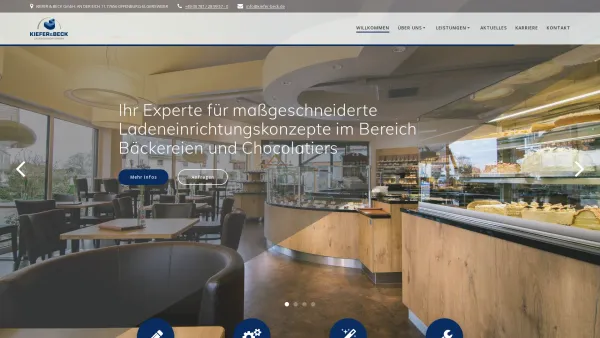 Website Screenshot: KIEFER & BECK GmbH Innenausbau - Schreinerei - Willkommen - Kiefer & Beck Offenburg Ladeneinrichtungen - Date: 2023-06-20 10:38:16