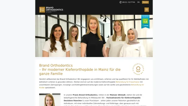 Website Screenshot: Brand Orthodontics - Ihr Kieferorthopäde in Mainz | Brand Orthodontics - Date: 2023-06-20 10:42:08