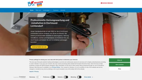 Website Screenshot: Kissing GmbH · Sanitär u. Heizung -  Ihr Profi für Bad und Heizung! - Gebäudeausrüstung | Dortmund | Reinold Kissing GmbH - Date: 2023-06-20 10:38:16