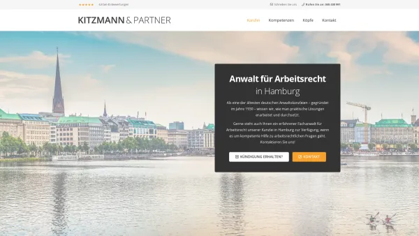 Website Screenshot: KITZMANN & PARTNER Rechtsanwälte 
 Kanzlei für Arbeitsrecht - - Anwalt für Arbeitsrecht Hamburg | KITZMANN Rechtsanwälte - Date: 2023-06-20 10:42:08