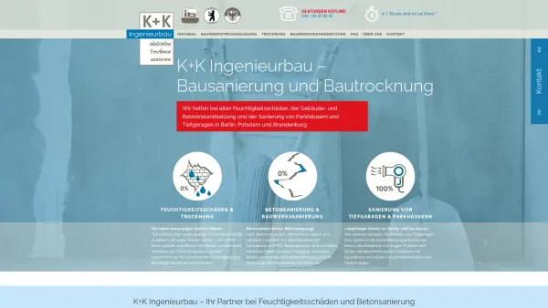 Website Screenshot: K+K Ingenieurbau GmbH - Betonsanierung & Bautrocknung | K+K Ingenieurbau Berlin + BB, Potsdam - Date: 2023-06-20 10:38:16