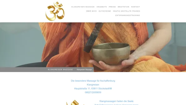 Website Screenshot: Klangreisen - Massage Aschaffenburg Klangtherapie - Klangreisen Massage - Date: 2023-06-20 10:38:16