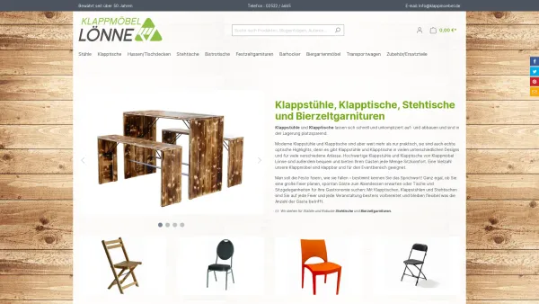 Website Screenshot: Carl Lönne & Sohn GmbH - Klappstühle, Klapptische, Stehtische und Bierzeltgarnituren - Date: 2023-06-20 10:42:08