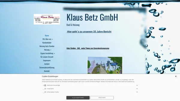 Website Screenshot: Betz Klaus GmbH Bad und Heizung -  Spezialist  für Brennwertheizungen - Meisterbetrieb Bad + Heizung - Date: 2023-06-20 10:38:16