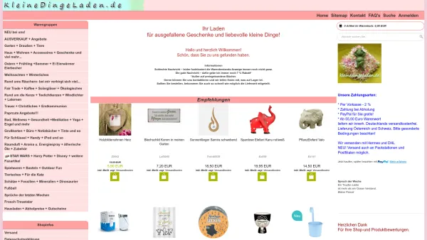 Website Screenshot: KleineDingeLaden.de - Kleine Dinge Laden Geschenke und viel mehr - Date: 2023-06-20 10:38:19