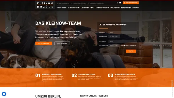 Website Screenshot: Kleinow-Umzüge - Umzugsunternehmen, Transportunternehmen, Möbeltransport Berlin & Potsdam | Kleinow Umzüge - Date: 2023-06-20 10:38:19