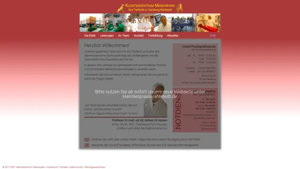 Website Screenshot: Fachtierklinik Prof. Dr. Ali Hassan - Kleintierzentrum Merkurpark - Date: 2023-06-20 10:38:19