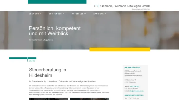 Website Screenshot: Heinrich Kliemann · Steuerberater - ETL Kliemann, Freimann & Kollegen GmbH - Steuerberatung in Hildesheim - Date: 2023-06-20 10:38:19