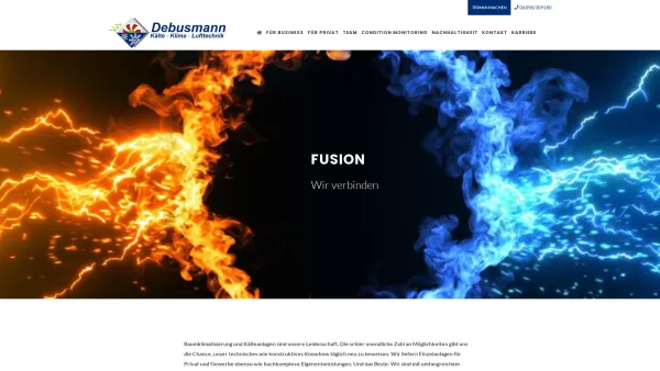 Website Screenshot: Klimatechnik & Kältetechnik Debusmann GmbH - Home - Klimatechnik Debusmann - Date: 2023-06-20 10:38:19