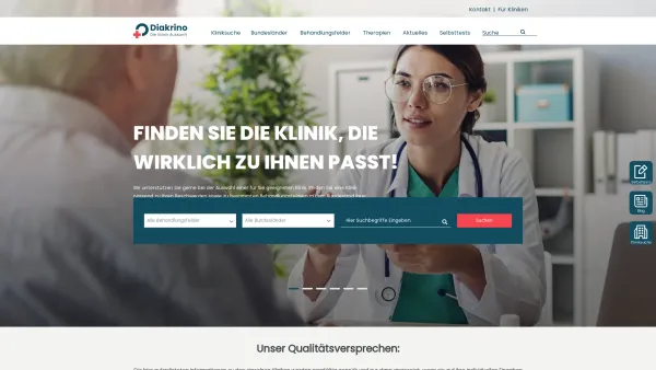 Website Screenshot: Diakrino GmbH - Erfahrungen & Bewertungen für Kliniken & Krankenhäuser | Klinik Auskunft - Date: 2023-06-20 10:38:19