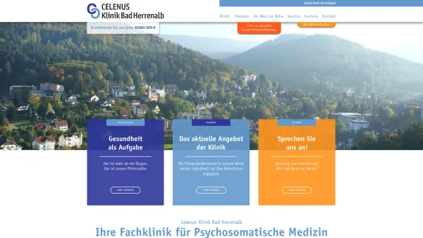 Website Screenshot: Klinik Bad Herrenalb Fachklinik für psychosomatische Medizin - Fachklinik für Psychosomatische Medizin – Celenus - Date: 2023-06-20 10:38:19
