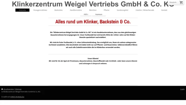Website Screenshot: Klinkerzentrum Roland Weigel - Klinkerzentrum Roland Weigel Verwaltungs GmbH - Date: 2023-06-20 10:38:19