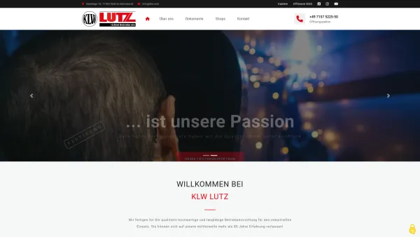 Website Screenshot: KLW Karl Lutz GmbH + Co. KG -  individuelle Lösungen aus  Holz und Metall - Willkommen @ KLW - Date: 2023-06-20 10:38:19