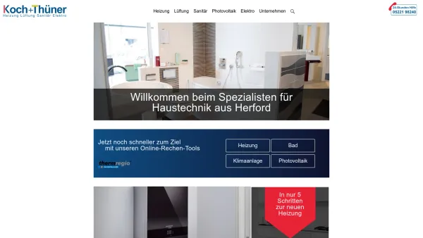Website Screenshot: Koch + Thüner -  Heizung · Lüftung · Sanitär  · Elektro - Koch + Thüner Herford – Heizung, Lüftung, Sanitär, Elektro - Date: 2023-06-20 10:38:19