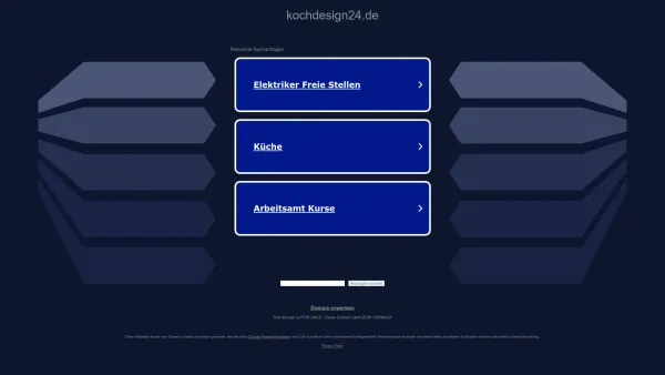 Website Screenshot: kochdesign24 - kochdesign24.de - Diese Website steht zum Verkauf! - Informationen zum Thema kochdesign24. - Date: 2023-06-20 10:42:11