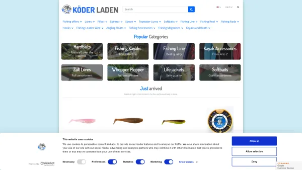 Website Screenshot: Köder Laden - Koeder Laden - Buy artificial baits and fishing accessories online - Date: 2023-06-20 10:42:11