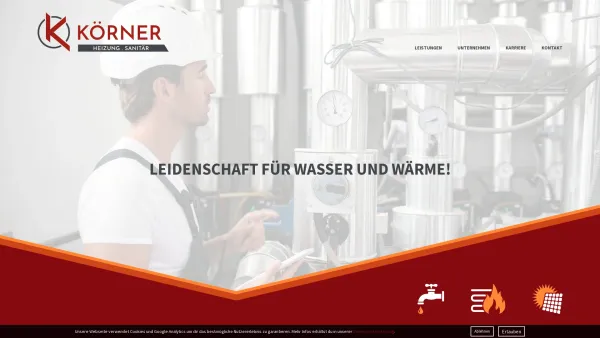 Website Screenshot: Körner GmbH Energie- und Anlagentechnik - Sanitär . Heizung . | Körner Großrinderfeld - Date: 2023-06-20 10:38:19