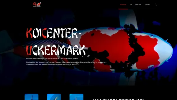 Website Screenshot: Koicenter Uckermark -  Ihr Spezialist  für den Japan-Koi und den Teichbau - KoiCenter Uckermark - Date: 2023-06-20 10:38:19