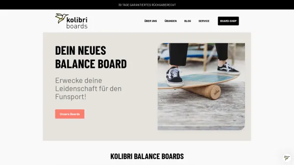 Website Screenshot: kolibri boards - Balance Board kaufen made in Germany ? - Date: 2023-06-20 10:42:11