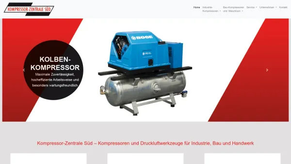 Website Screenshot: Kompressor-Zentrale -  Damit Ihnen die  Luft nicht ausgeht! - Kompressor-Zentrale Süd :: Home - Date: 2023-06-20 10:38:19