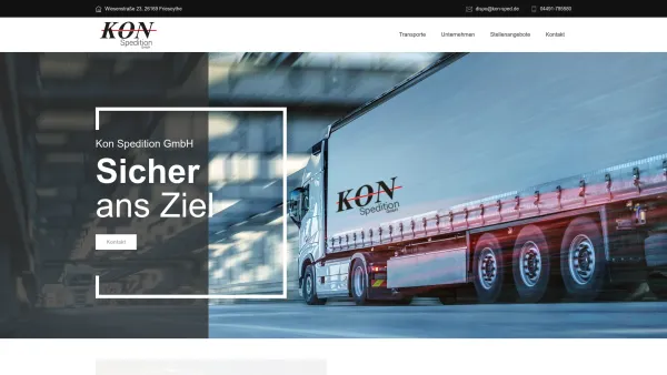 Website Screenshot: Kon Speditions GmbH -  Lagerung · Lebensmitteltransporte ·  Tiefkühltransporte - Kon Spedition GmbH - Date: 2023-06-20 10:38:19