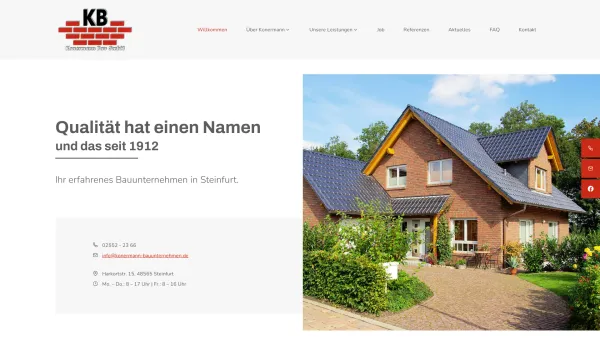 Website Screenshot: Arthur Konermann Bauunternehmen - Altbausanierungen und mehr in Steinfurt | Bauunternehmen - Date: 2023-06-20 10:38:19