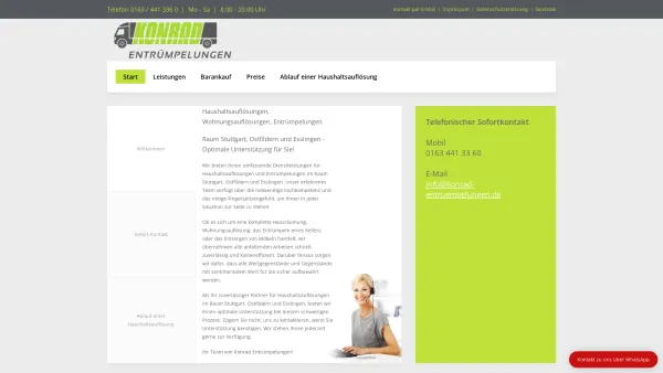 Website Screenshot: Konrad Entrümpelungen - Haushaltsauflösungen Wohnungsauflösungen Stuttgart - Date: 2023-06-20 10:42:11