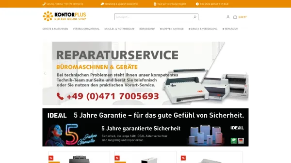 Website Screenshot: Kontorplus Online Shop für Bürobedarf - Bindegeräte Kanzleibedarf & Notariat- / Notarbedarf | Online-Shop | KONTORplus ❊ - Date: 2023-06-20 10:38:22