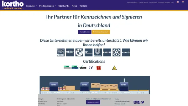 Website Screenshot: Kortho Kennzeichnungs-Systeme GmbH - Home - Kortho - Deutschland - Date: 2023-06-20 10:38:22